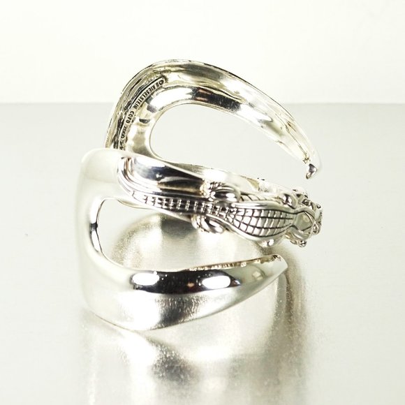 Barry Kieselstein-Cord Sterling Silver Alligators W/Diamond Eyes Cuff Bracelet - Picture 3 of 11